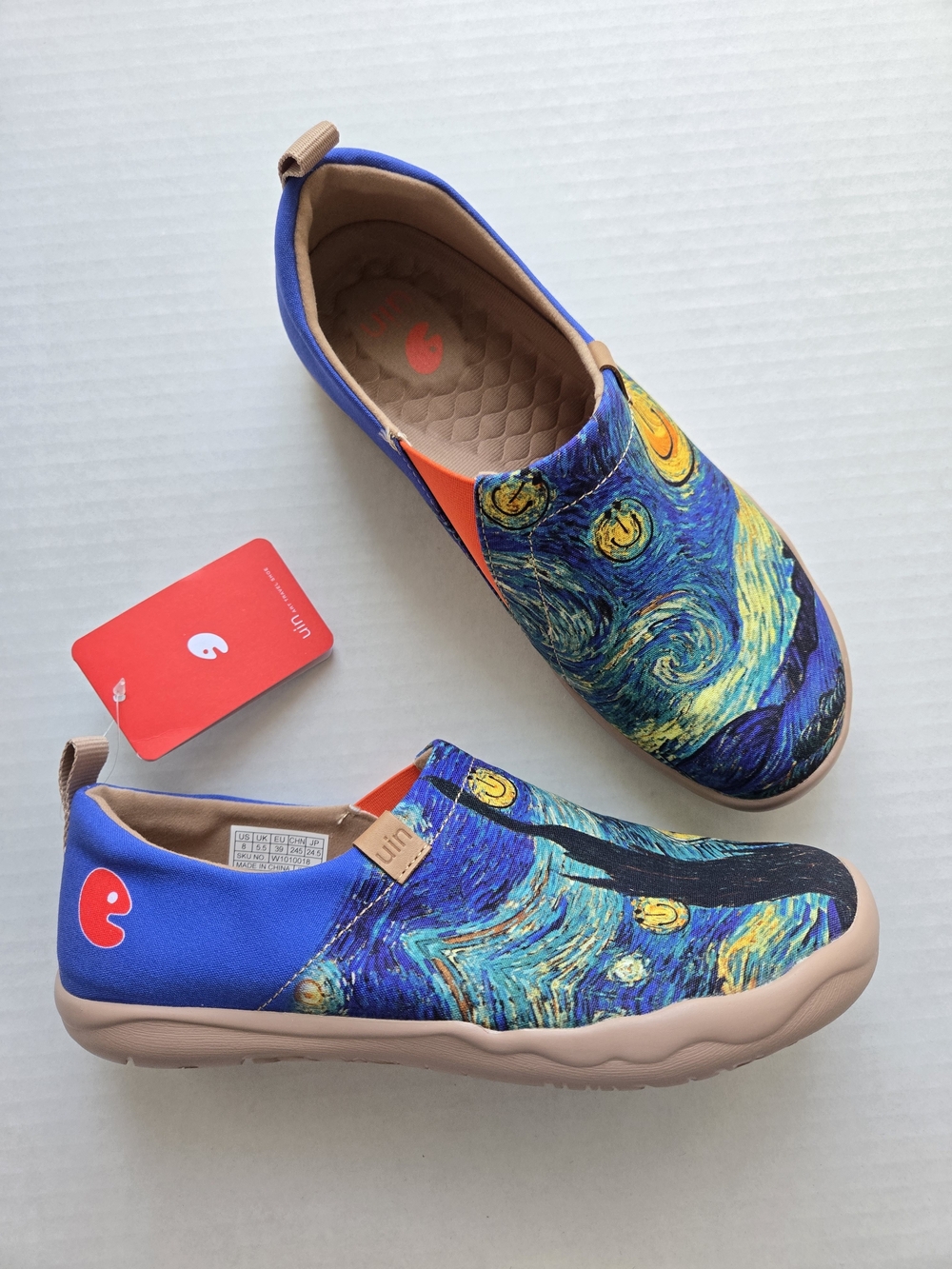 UIN Starry Night Slip-On Shoes- Smiley Night Toledo - Size 8 - NEW